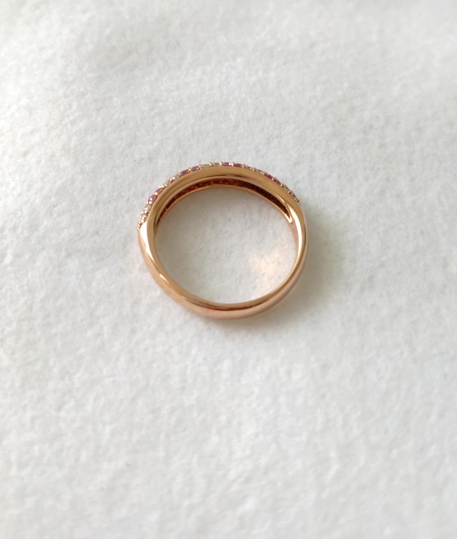 エテルノファミリーリング ハーフエタニティ サファイヤ0.26ct ダイヤモンド0.26ct