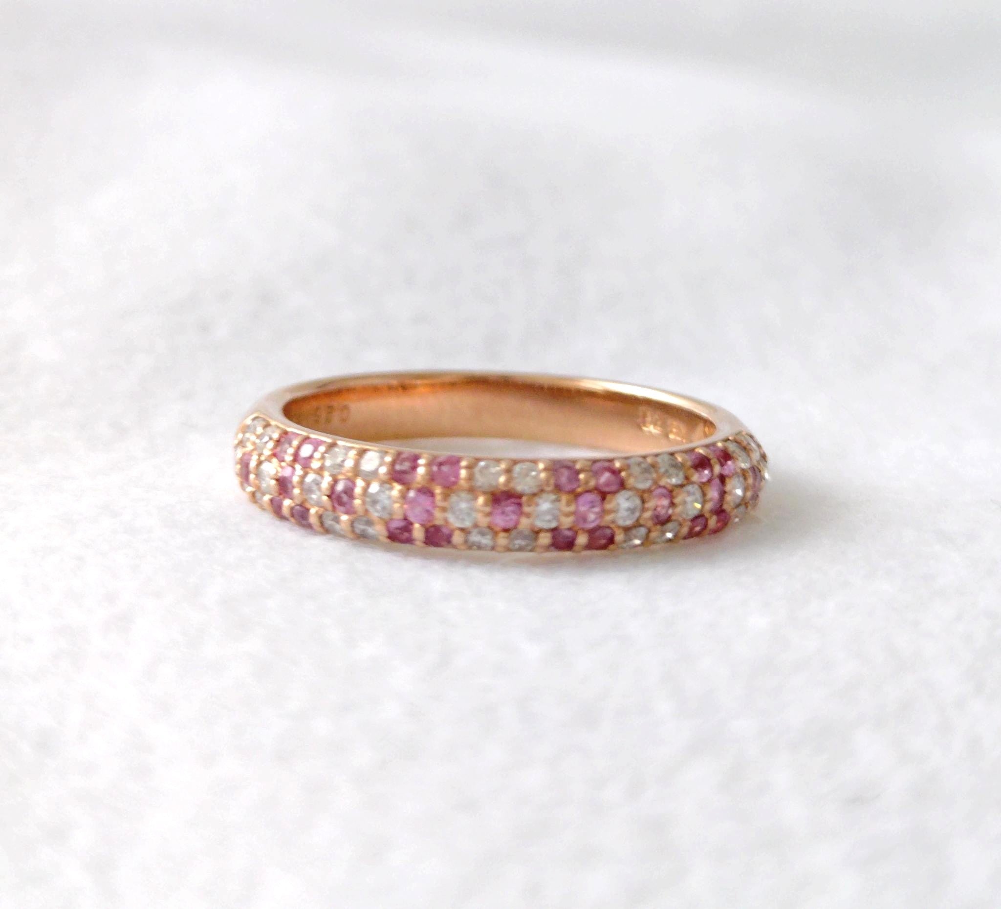 エテルノファミリーリング ハーフエタニティ サファイヤ0.26ct ダイヤモンド0.26ct